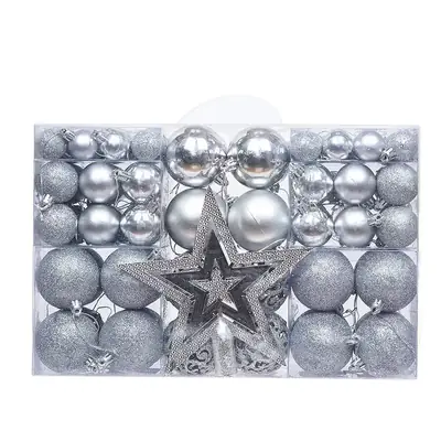 Christmas Ball Decor Set 101pcs White 3-6cm