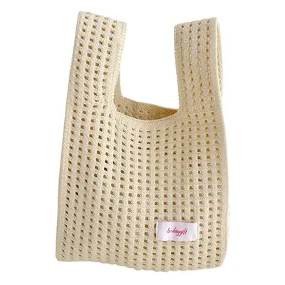 Green Knitted Vest Bag with Hollow Design