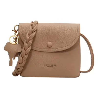 Women's Small Shoulder Messenger Bag Cream Textured