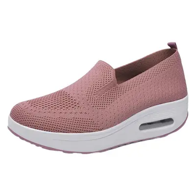 Women White Mesh Slip-on Casual Shoes with Air Cushion