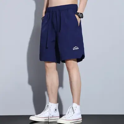 Men Ice Silk Shorts Thin Breathable Casual Sports Pants