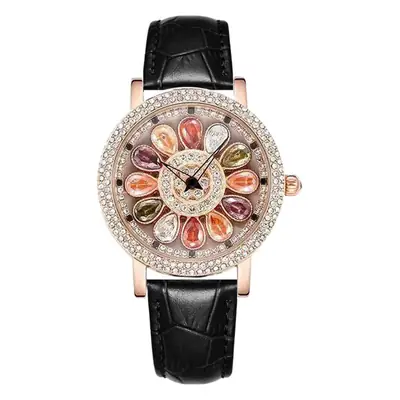 Women's Sky Star Rhinestone Watch Red Leather Band