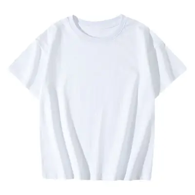 White Loose Cotton T-Shirt for Boys Girls Summer