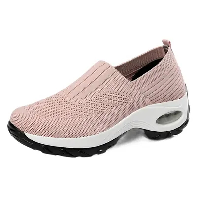 Women's Shoes Summer Soft Sole Breathable Walking Mom Shoes Middle-Aged Mesh Casual Sports Shoes Lazy Slip-On Shoes for Women