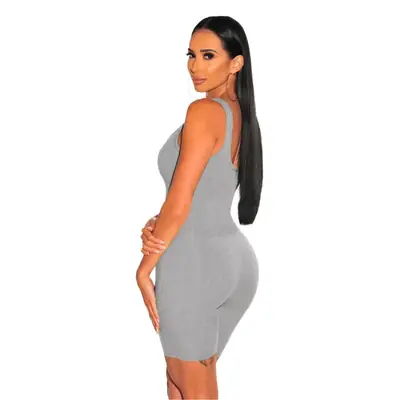 2023 Women's Grey Cotton Five-Size Jumpsuit