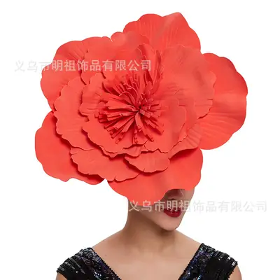 Red EVA Large Flower Hair Hoop Hat