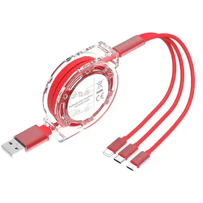Three-in-One Fast Charging Cable for Mobile Phone Car Gift