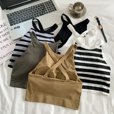 Women's Knitted Camisole with Chest Pad