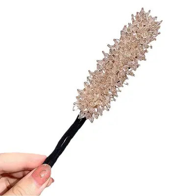 Crystal Flower Hair Brush for Women Coils