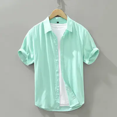 Pink Short-sleeved Japanese Style Shirt