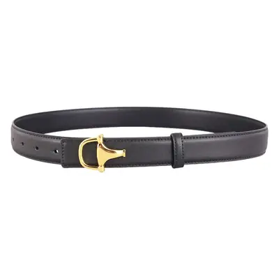 Women's Pink Genuine Leather Belt with Gold T-Buckle