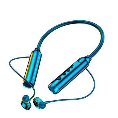 Four speakers hanging neck can be inserted card Bluetooth wireless headset noise reduction digital display power voice stereo waterproof application