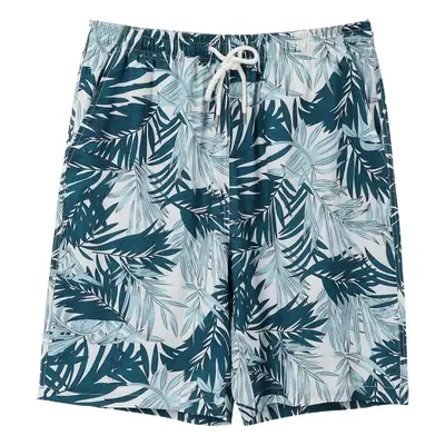 Men's Tropical Print Shorts with Pocket Design