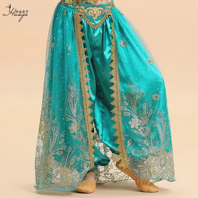 New Jasmine Princess Wide Leg Belly Dance Pants Turquoise