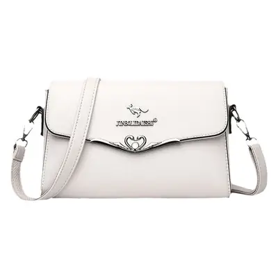 White PU Leather Crossbody Bag for Women