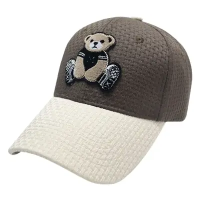 Women Cartoon Bear Baseball Caps Brown Black White
