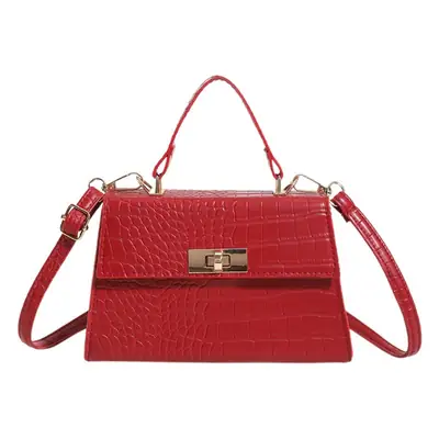 Green Croc Leather Shoulder Bag for Women 2023