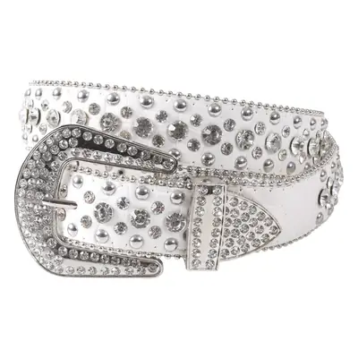 Black Rhinestone Wide Belt with Diamond Studded Design