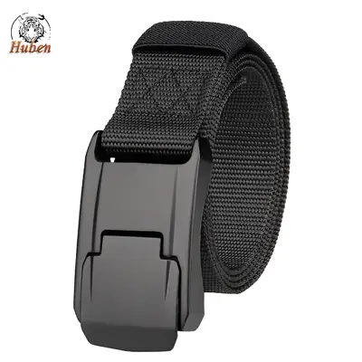 Men's Green Nylon Tactical Belt with Aluminum Buckle