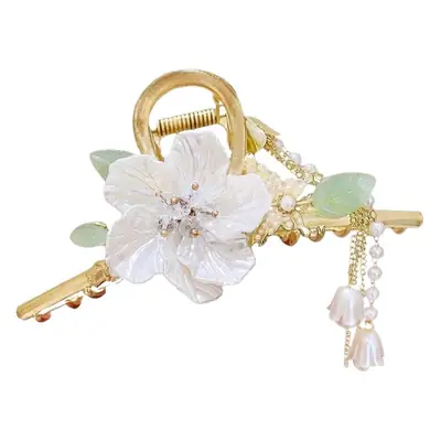 High-End Camellia Hairpin with Pearl Tassel for Women