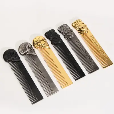 Gold Dragon Head Beard Combs for Men