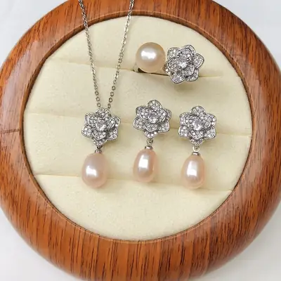 Freshwater Pearl Inlay Set for Women
