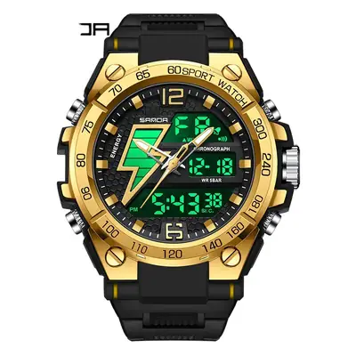 Sanda Black Waterproof Shockproof Multifunctional Watch