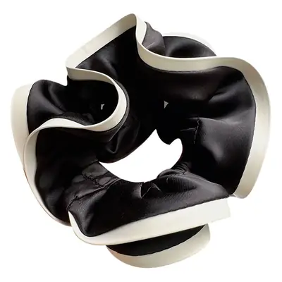 Double Layer Lace Hair Band Black PU Leather