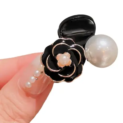 Vintage Camellia Pearl Hair Clip for Women