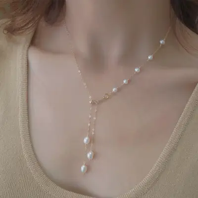 Freshwater Pearl Clavicle Necklace for Women