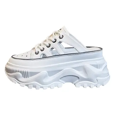 Women's Black White Chunky Sole Sandals 2023