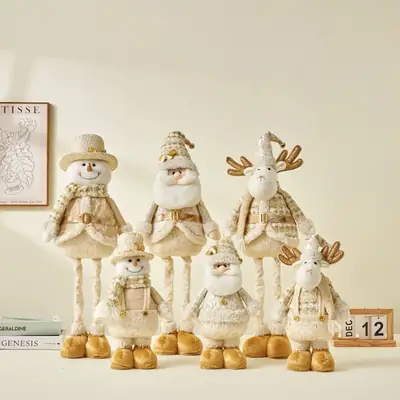 Nordic Christmas Snowman Doll with Telescopic Leg