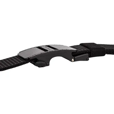 Black Tactical Belt with Sand Buckle, I-Shaped, Hand-Woven