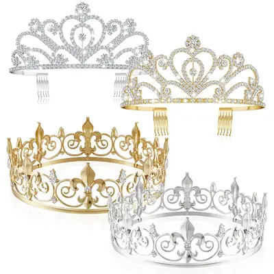 Prom King Queen Crown Baroque Queen Crown Tiara Crystal Crown Party Birthday Crown