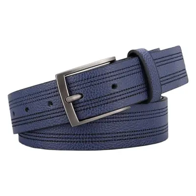 Men's Brown Leather Belt with Silver Buckle