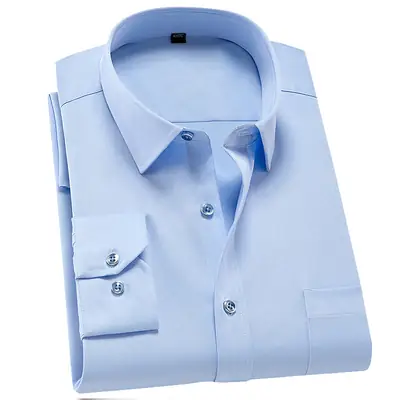 Men's Black Slim Fit Business Shirt with 3 Buttons