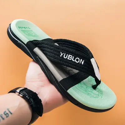 Summer New Explosions Flip Flops Cross-border Large Size Korean Style Casual Fashion Beach Shoes Outwear Trendy Men's Slippers