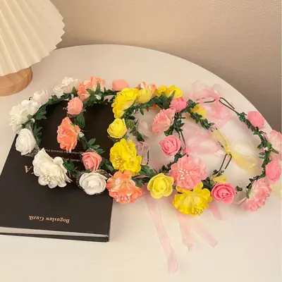 Yellow Rose Flower Headband for Women