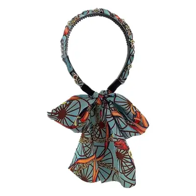 Women's Silk Scarf Headband with Printed Design