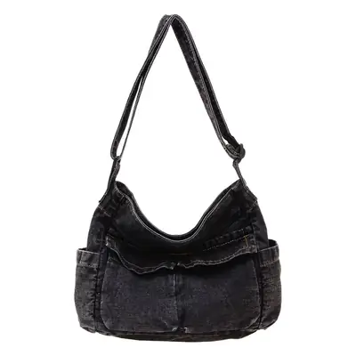 Blue Korean Artistic Shoulder Bag for Girls
