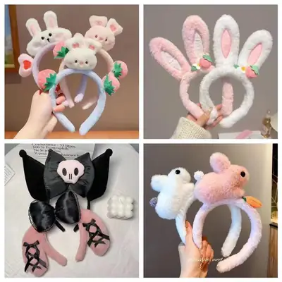 Cute Plush Hair Hoop with Bow for Girls
