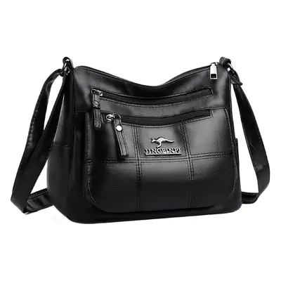 Black Multi-Layer Crossbody Bag for Women 2026