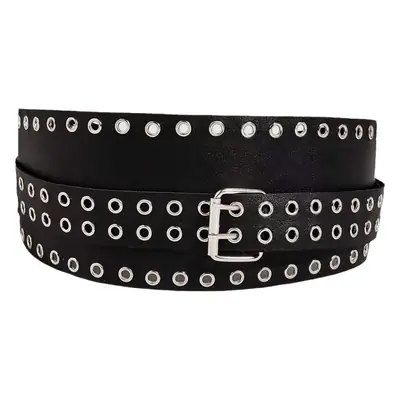 Women's White Studded Wide Waist Belt with Elastic Band