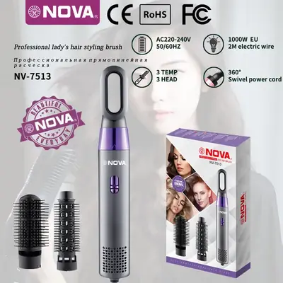 Nova 3-in-1 Hair Dryer Comb Set Purple