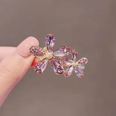 Crystal Flower Clip Hairpin for Women