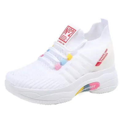 Women's White Fly-Knit Casual Shoes 2025
