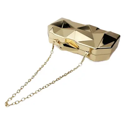Silver Geometric Metal Handbag for Women