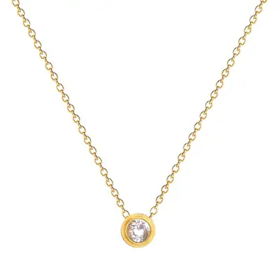 Gold Zircon Pendant Necklace for Women