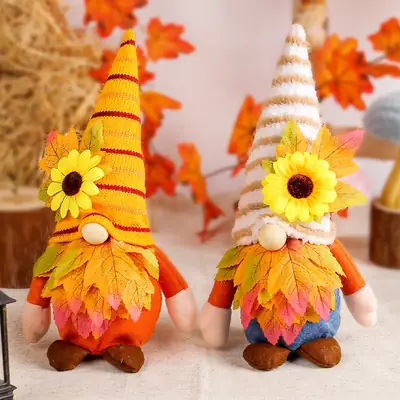Harvest Maple Leaf Doll Sunflower Rudolph Faceless Ornaments