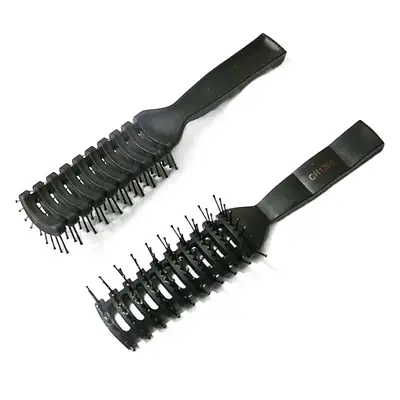 Black 9-Row Anti-Static Hair Comb for Men